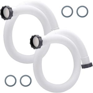 1.5" Pool Hose For Intex Filter Pump,1.5 Inch Pool Hoses For Above Ground Pools,29060e Pool Filter Hose For Coleman Intex Sand Filter Pumps & Saltwater Systems 59" Long (2 Pack), White