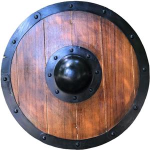 Renaissance Armor Viking Shield Brown Full Size Replica Shield Wooden Shield Decorative Shield Battle Ready Fantasy Cosplay LARP Reenactment Halloween Costume