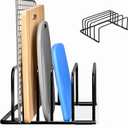 Kitchen Cutting Board Organizer Rack, 5-Slot Storage Holder for Boards, Bakeware, Cookie Sheets (1pc Black)