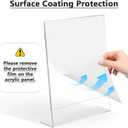 MaxGear 6 Pack Acrylic Sign Holder 8.5 X 11, Plastic Paper Holder With Vertical Slanted Back, Picture Photo Frames Display Stand Flyer and Document Organizer for Office Desktop Use