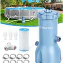 KimFilter Pro Series 1000 GPH Above Ground Pool Filter Pump, Powerful Pool Cartridge Filter Pump, Water Circulation and Filtration System -Improved Water Clean & Clarity, Pools Pumps Above Ground-Blue