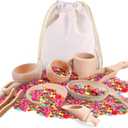 Yowlieu 10 Pcs Wooden Sensory Bin Tools for Toddlers & Preschool Children, Montessori Sensory Wooden Toys Fine Motor Learning Pretend Play Sensory Tools for Kids,10 Pcs Wooden Tools + 0 Box