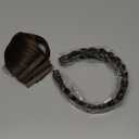 SARLA Braided Headband with 3 Detachable Clip in Bangs Fringe Hairpieces Fake Synthetic Hair Band Bangs for Women Coffee Brown