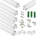 UV Resistance 3.28FT V Shape LED Strip Channel Diffuser,6-Pack Aluminum Profile with Frosted Cover and Corner Connector,Tape Mounting Track for Cabinet Stairs Wall Outdoor (3.28FT, 6)