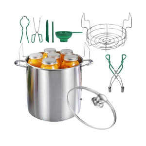 21.5QT Stainless Steel canning pot with rack and lid & canning kit set,water bath canner for canning Beginners,7 pcs Canning Supplies Kit,Compatible with natural gas and induction cookers