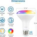 Linkind Matter Smart Light Bulb, BR30 Smart Bulbs, Recessed LED Color Changing Light Bulbs RGBTW, E26 Smart Flood Light Bulbs 650LM 60W Work with Alexa, Apple Home, Google Home, SmartThings, 4Pack
