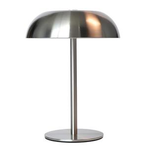 JHWDHD Portable LED Mushroom Table Lamp, 8.46'' Small Cordless Desk Night Light with 5200mAh Rechargeable Battery, Stepless Dimming Lamp with 3 Colors for Bedroom/Bar/Coffee Shop (Silver)