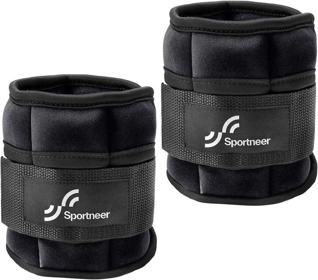 Adjustable Ankle Weights, 1.8 kg Sportneer 1 Pair Wrist Weights Arm Leg Weight Straps Equipment for Indoor Outdoor for Fitness, Walking, Jogging, Workout, 2 lb Per Ankle 4 lb Per Pair