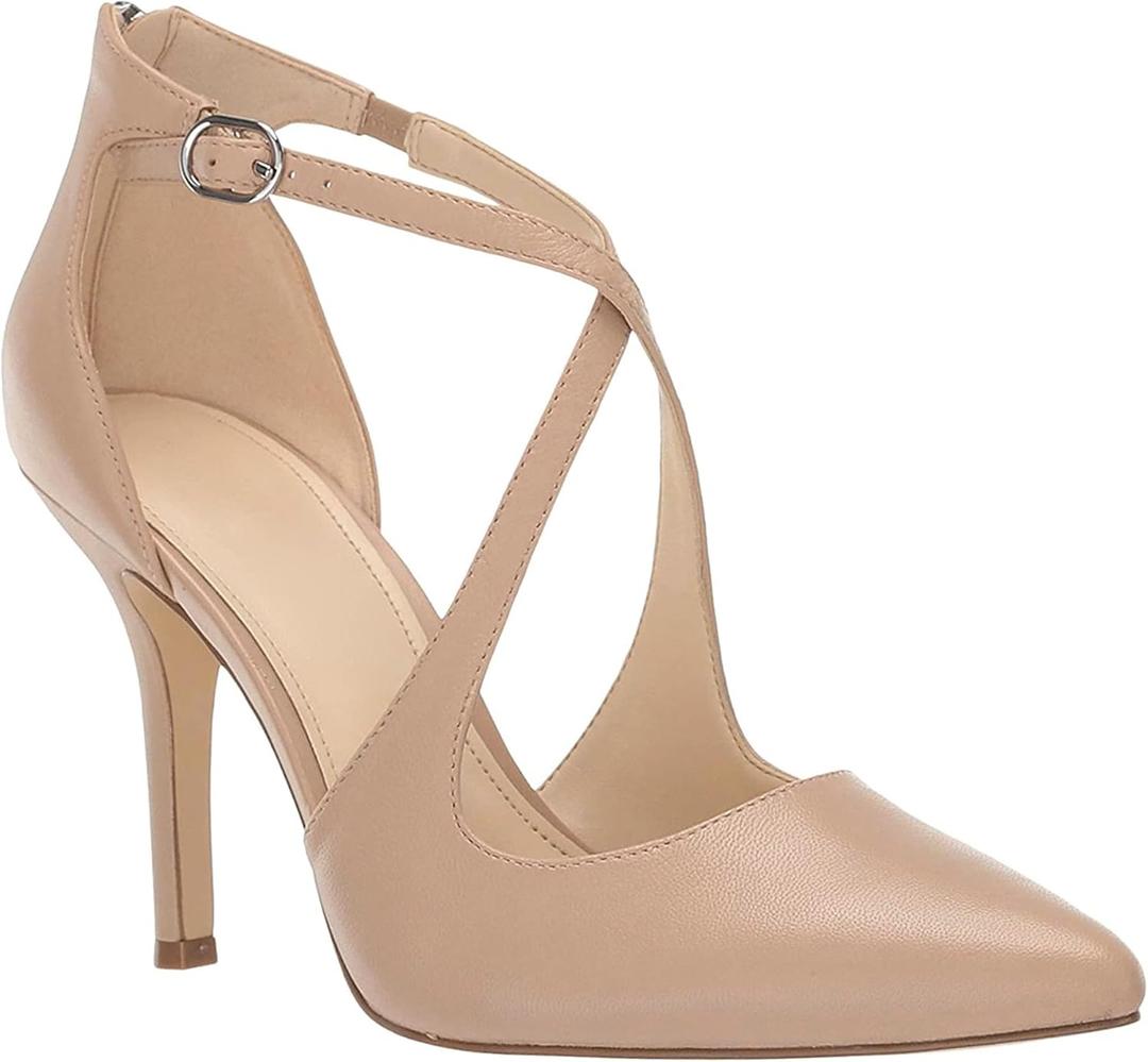 Womens Pumps High Heels Pointed Toe Crossed Strap D'Orsay Zip up Stilettos Party Dress Shoes, Size 7.5