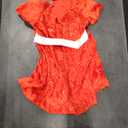 Panitay 4 Pcs Christmas Costume Red Santa Claus Outfit Hat Jacket Dress Tights for Little Holiday Cosplay (Small)