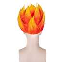 Halloween Angry Fire Costumes Including Flame Wig Like Fire, Hair Cap, Striped Tie, Gloves, Men's and Women's Dress Up