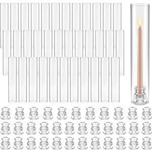 VEVOR Hurricane Candle Holders Set of 36, Φ2.56 x 13.78 in Tall Clear Glass Cylinder Candleholder Sleeve, High Borosilicate Glass, Wind Protection for Wedding, Table Centerpiece, Party, Home Decor