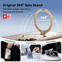 CASEKOO Titanium Gold 360° Spin Magnetic Stand for Samsung Galaxy S25 Ultra Case, 16FT Military Protection, Fit for MagSafe, Protective Polish S25 Ultra Case with Kickstand Ring 6.9"