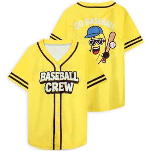 Banana Shirts Baseball Shirt Jersey Women Baseball Player T-Shirts Game Day Team Funny Button up Short Sleeve Top (M)
