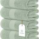 White Classic Luxury Bath Towels Set of 4 Large - 700 GSM Cotton Ultra Soft Bath Towels 27x54 | Highly Absorbent and Quick Dry | Hotel Towels for Bathroom Luxury, Plush Sage Green Bath Towels (11: Mint Green)