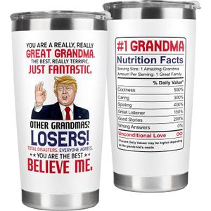 Gifts for Grandma - Birthday, Mothers Day, Christmas Grandma Gifts from Grandchildren - Gift Ideas for Grandmother from Granddaughter, Grandson, Grandkids - 20 Oz Stainless Steel Tumbler