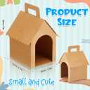 ShinyRelief 24 Pcs Dog Party Favors Boxes Dog House Shaped Treat Gift Boxes with Holes Foldable with Handle for Adopt a Puppy Party Favors Kid DIY Crafting Birthday (Kraft Paper Style)