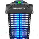 BANPESTT Bug Zapper Outdoor, Mosquito Zapper with Dusk-to-Dawn Light Sensor, Waterproof Fly Zapper, Electric Mosquito Killer for Garden, Patio, Balcony, Courtyard(Black