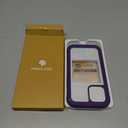 Miracase Glass Series for iPhone 12/12 Pro Case 6.1 inch, Upgraded Full-Body Rugged Phone Bumper Case Cover with Built-in 9H Tempered Glass Screen Protector and Camera Protector, Purple