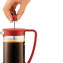 Bodum 34oz Brazil French Press Coffee Maker, High-Heat Borosilicate Glass, Red - Made in Portugal