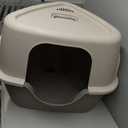 Amazon Basics Cat Litter Box with Lid, No-Mess, Spacious Enclosed Design with Odor Control, Easy Access, Stain Resistant, 26" x 23" x 20", Charcoal