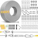 220FT 1/8" Wire Rope Kit - 304 Stainless Steel Cable with Turnbuckles for Cables Wire