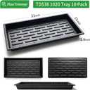 RooTrimmer Growing Trays, 1020 Plant Nursery Trays Heavy Duty Seed Starter Flat Seedling Tray for 72/128 Cell Plug Tray Transplant Growing Microgreens (21"11", 10 Pack, 1.6" Deep, Without Holes)