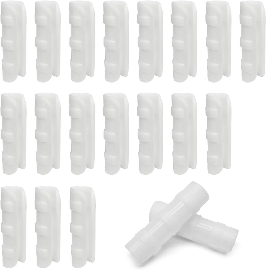 50PCS Greenhouse Clamps Clips, 3/4 Inch Garden Buildings Tube Clips Plastic Pipe Clamps for Greenhouse Film, Sunshade Nets, Gardening (White)