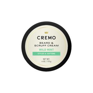 Cremo Beard & Scruff Cream, Wild Mint, 4 Ounce (Pack of 1) - Soothe Beard Itch, Condition and Offer Light-Hold Styling for Stubble and Scruff