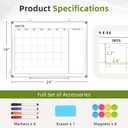 DOLLAR BOSS Dry Erase Calendar for Wall, 24''x 18'' Magnetic Whiteboard Monthly Planner, Double-Sided Aluminum Framed Schedule Board for Office, Home, School