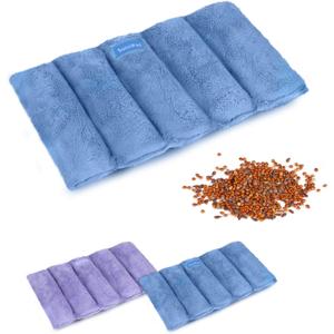SuzziPad Microwave Heating Pad, 6.5x12 Reusable Moist Heated Pads for Discomfort Reduction, Sore Muscle, Heat Packs for Shoulder, Knee, Abdominal and Back (Blue)
