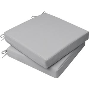 AAAAAcessories Outdoor Chair Cushions, 18 x 18 x 2 inches, Set of 2
Patio Furniture Replacement Seat Cushions, Fade-Resistant, Waterproof, Removable Cover with Ties, Gray