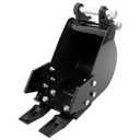 Mini Excavators Bucket 200mm(7.87in) Narrow Digging Attachments up to 3 Tons - Hole Diameter 0.98in, Center Wheelbase 3.54in, Bucket Metal Trenching Digger with Metal Teeth, with 2 pins