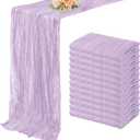 12 Pack Lilac Cheesecloth Table Runner 10FT Rustic Gauze Cheese Cloth Table Runner for Wedding 20 x 120 Inch Long Bridal Baby Shower Table Decor Boho Fabric Sheer Birthday Party Table Decorations
