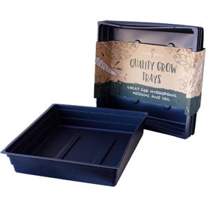10-Pack 1010 Garden Growing Trays Without Drain Holes - 10" x 10" Plastic Plant Trays No Holes - Wheatgrass Sprouting Tray, Microgreens Seed Tray, Hydroponic Trays, Nursery Flats, Greenhouse Supplies