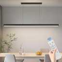 57" LED Linear Pendant Light Fixtures, 25W Dimmable Pool Table Light with Remote, Modern Island Lights for Kitchen Dining Room Living Room Office Bar, 3000k-6000k, Black