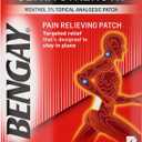 Ultra Strength Bengay Pain Relief Patches, Large Topical Analgesic Menthol Patches for Muscle & Joint Pain Due to Backaches, Minor Arthritis, Sprains, & Strains, 3.9 x 7.9 inches, 4 Count