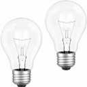 100 watt Incandescent Light Bulbs, A19 Clear Incandescent Rough Service Light Bulb, Dimmable Medium E26 Base Light Bulbs, A19 Incandescent Light Bulb, 2700K Warm White, 100 WATT Bulbs (2)
