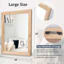 AAZZKANG Rustic Mirrors for Wall Rectangle Wood Frame Mirror Large 26"x18" Decorative for Farmhouse Bedroom Bathroom Living Room Large
