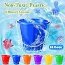 Sratte 30 Sets 4.7" Sand Buckets and Shovels Bulk Summer Beach Bucket Pack Plastic Beach Pails Sand Toys for Summer Pool Party Favors