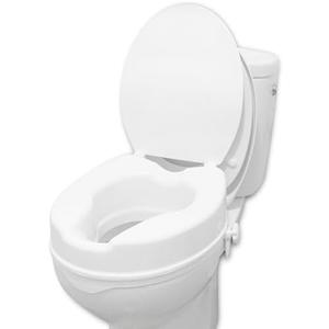 PEPE Mobility - Raised Toilet Seat for Seniors 4 inch (Fits Round and Elongated up to 15"), Lid - Handicap Riser