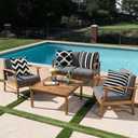 3 x OTOSTAR Set of 4 Waterproof Throw Pillow Covers 16x16 Inch Farmhouse Geometric Square Pillow Cases for Couch Patio Furniture Balcony Garden Outdoor DecorationGeometry70-Black