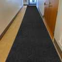 MaxMat Heavy Duty Industrial Mat - XL Size, Waterproof, Low-Profile, Commercial Entry Door Mat (3 x 16 Feet, Black, MXM-RIB0316BR)