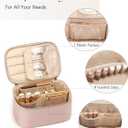 Prite Makeup Bag, Large Capacity Portable Travel Cosmetic Bag, Waterproof Makeup Organizer for Women with Handle and Divider (002 Pearl Pink)
