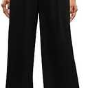 GRAPENT Wide Leg Pants for Women Work Business Casual High Waisted Dressy Pants Flowy Trousers Office, Extra Small, Black 