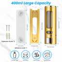 Foam Hand Liquid Soap Dispenser, 400ml Bathroom Shower Dispenser Gel Container Shower Pump Dispenser and Organizer for Bathroom Kitchen Hotel, Refillable Liquid Lotion Soap Dispenser Wall Mounted, Gold