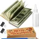 Fullhawl 24 Set Christmas Money Pad Kit Merry Money Holders for Christmas Gifts DIY Kraft Paper Padding Kit Includes 2oz of Notepad Padding Compound Cash Holder for Xmas Holiday