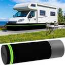 RV Skirting for Travel Trailers & 5th Wheels - Heavy Duty Windproof, Waterproof & UV Resistant Polyester | Reflective Strips, Double Velcro, Quick Install & Roll-Up Storage, Black (65.6ft x 2.6ft)