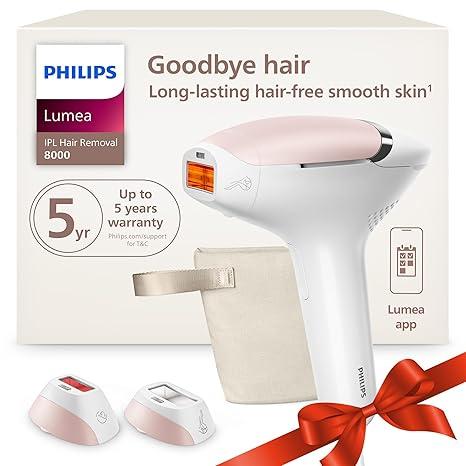 Philips Lumea 8000 Series IPL Hair Removal, Permanent Laser Hair Reduction for Women & Men, Easy and Comfortable Use at Home, SenseIQ, 1 Attachment for Body & Face, BRI932/03