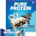 Pure Protein Bars, High Protein, Nutritious Snacks to Support Energy, Low Sugar, Gluten-free, Cookies and Cream, 1.76oz, 12 Pack (EXP 07/24/26)